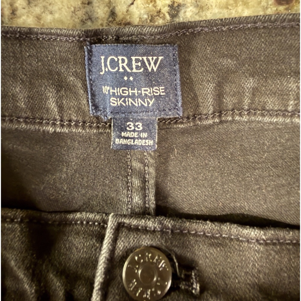 J. Crew 10" High-Rise Skinny Jeans Women's Size 33 Black Denim Stretch - Picture 3 of 7